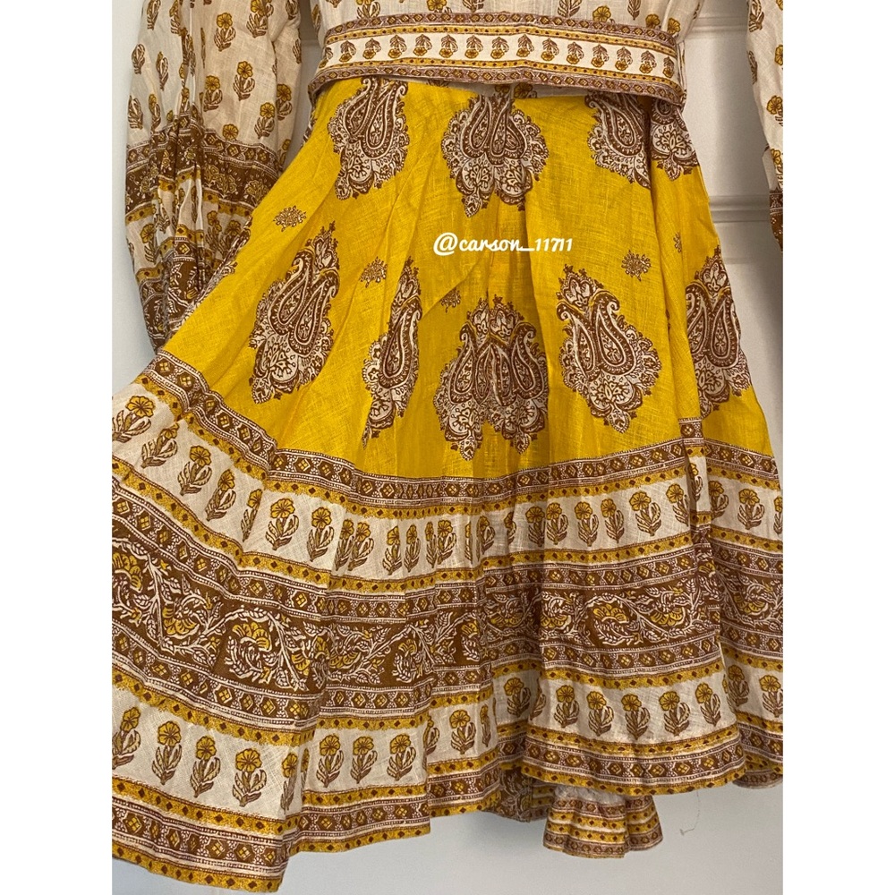 Zimmermann Bonita Buttoned Mustard Paisley Mini Dress - Picture 10 of 10